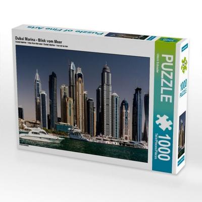CALVENDO Puzzle Dubai Marina - Blick vom Meer 1000 Teile Puzzle quer | 1000 Teile Lege-Größe 64 × 48 cm Foto-Puzzle für glückliche Stunden