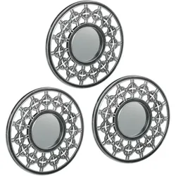 Relaxdays Deko Spiegel 3er Set Anthrazit,Silber