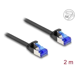 DeLOCK RJ45 Flachband Patchkabel Stecker zu Stecker Cat.6A flexibel 2 m schwarz