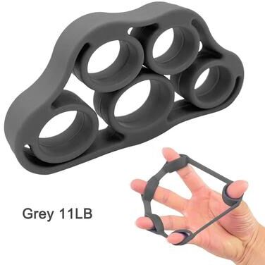 Combo Retail Shop Silicone Finger Gripper Hand Exerciser For Strength Training gray 11lb