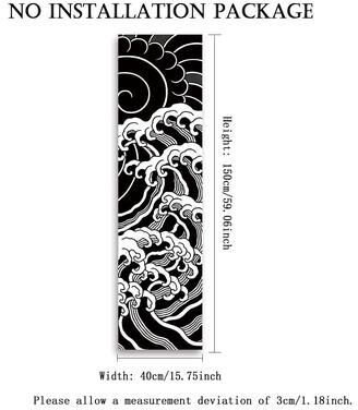 Uplift Picks Japanese Wave Tapestry Red Sun Wall Hanging Aesthetic Japanese Wall Decor 02 40x150 Cm