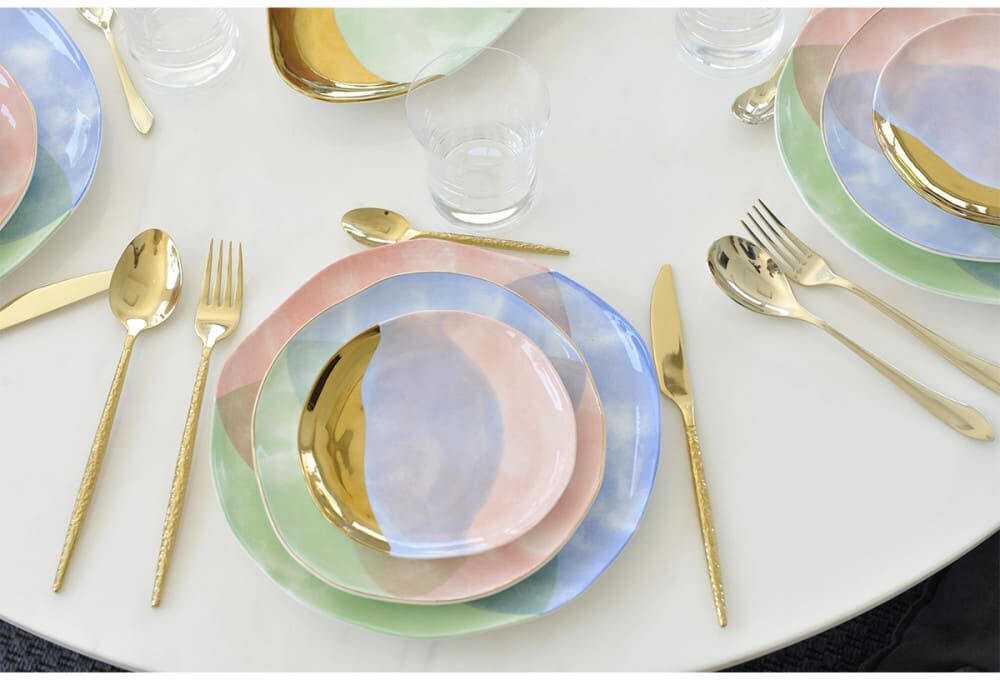 Aulica Plato de pan tricolor - paradise - lote de 6