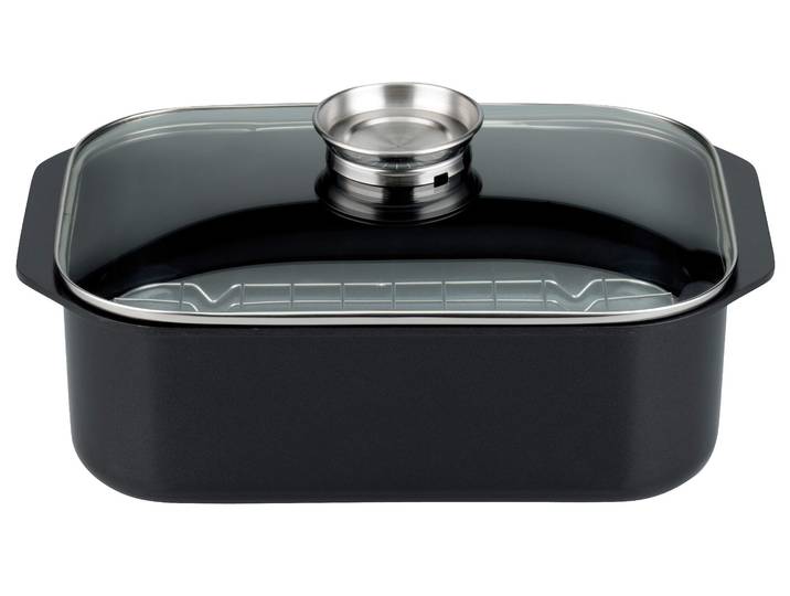 Bräter ELO Pure Trend , schwarz, B:27cm H:14cm L:40cm, Töpfe, Bräter, Antihaftversiegelung, Induktion