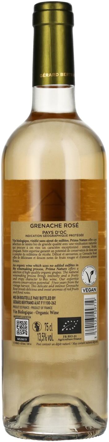 Gérard Bertrand Prima Nature Grenache Rosé Vin Biologique 2024 13,5% Vol. 0,75l