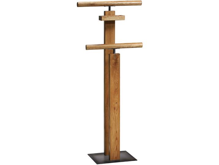 Hasena Herrendiener Claudio Wildeiche, schmiedeisenfarbig Eiche massiv, Stahl B 45 cm - Herrendiener
