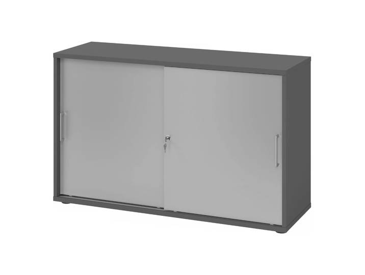 BETA S 1752S Schiebetürenschrank 2 OH Metallgriff Graphit/Silber