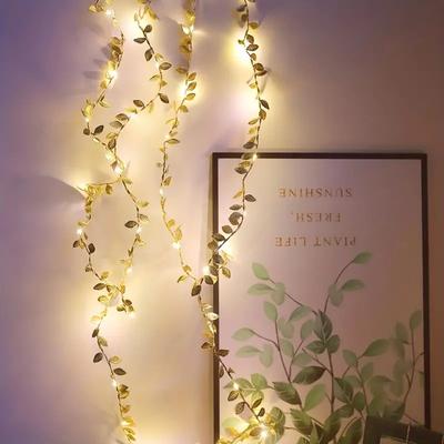 Silver Stone Store Battery Operated 20LED Golden Leaf Fairy Lights, Copper Wire String Lights For Home, Party & Wedding Decoration Battery Operated 20LED Golden Leaf Fairy Lights, Copper Wire String Lights For Home, Party & Wedding Decoration