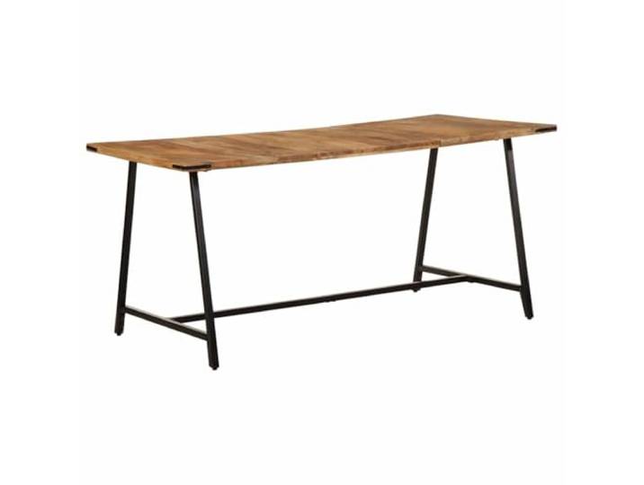 HEFZGDB Massivholz Esstisch Mango 160x80x75 cm mit robustem Eisengestell - Stabiles Möbelstück für den Essbereich - Langlebiges Mangoholz mit einzigartiger Maserung
