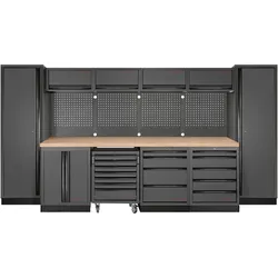 Kraftwerk, Werkstattschrank, MOBILIO-EX BLK Kombi Lochwand Buche (392 cm, 200 cm)
