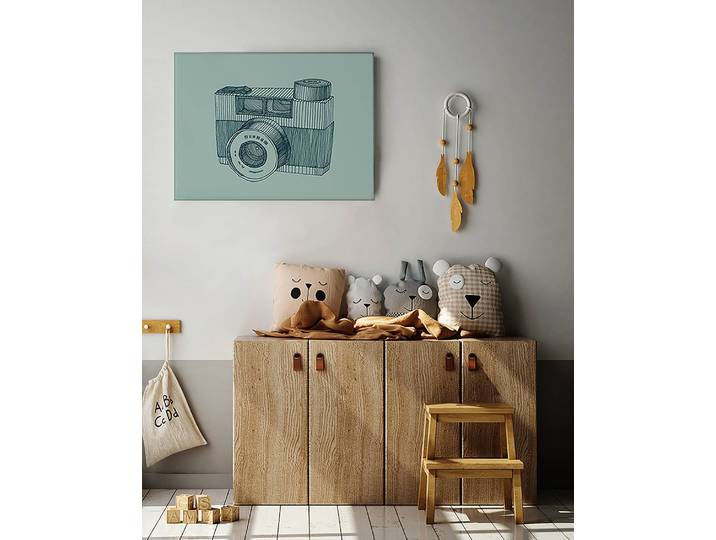 Impression sur toile Say Cheese 40 x 50cm Vert
