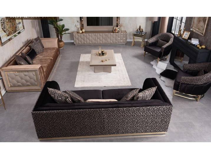 JVmoebel Polstergarnitur Elegante Wohnlandschaft in Braun mit hochwertigen Polsterungen, (4-tlg), Made in Europa
