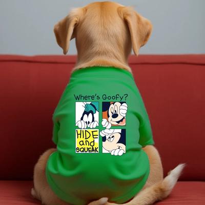 Uplifted Finds """Wheres Goofy"" Printed Pet Summer T Shirt green m"