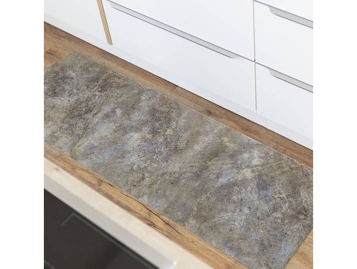 Vinylteppich ANDIAMO Marrakesch , grau (grau, braun), B:70cm H:3,5mm L:200cm, Polyester, Teppiche, Vinylteppich, abwischbar, rutschhemmend, Fliesen oder Beton Design, auch als Läufer