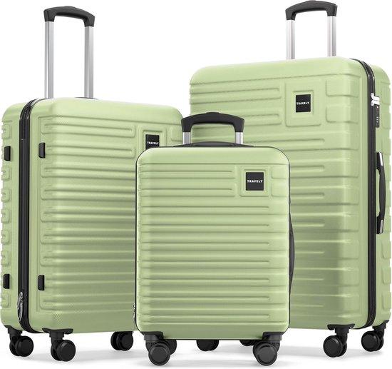 Koffer-Set aus Polycarbonat, 77 cm + 67 cm + 55 cm - Hartschalenkoffer mit TSA-Schloss, leichtläufigen Rollen, Trolley-Koffer für Urlaub und Geschäftsreisen
