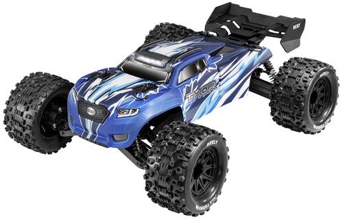 Reely Thor Blau Brushed 1:10 RC Modellauto Elektro Monstertruck Allradantrieb (4WD) 100% RtR 2,4GHz inkl. Akku, Ladegerät und