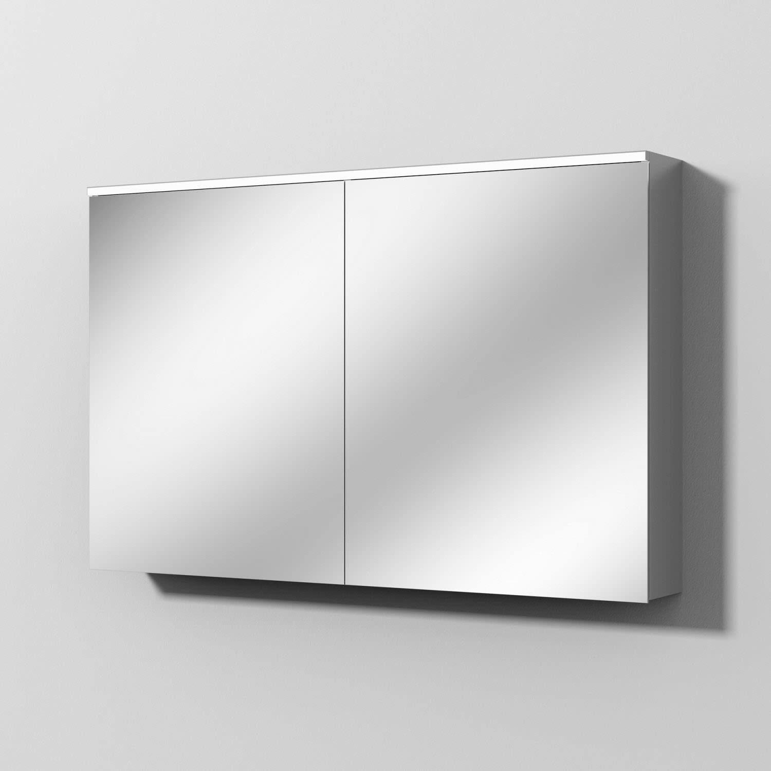 Sanipa Reflection aluminum mirror cabinet ARND 120 with LED light panel AU3766L