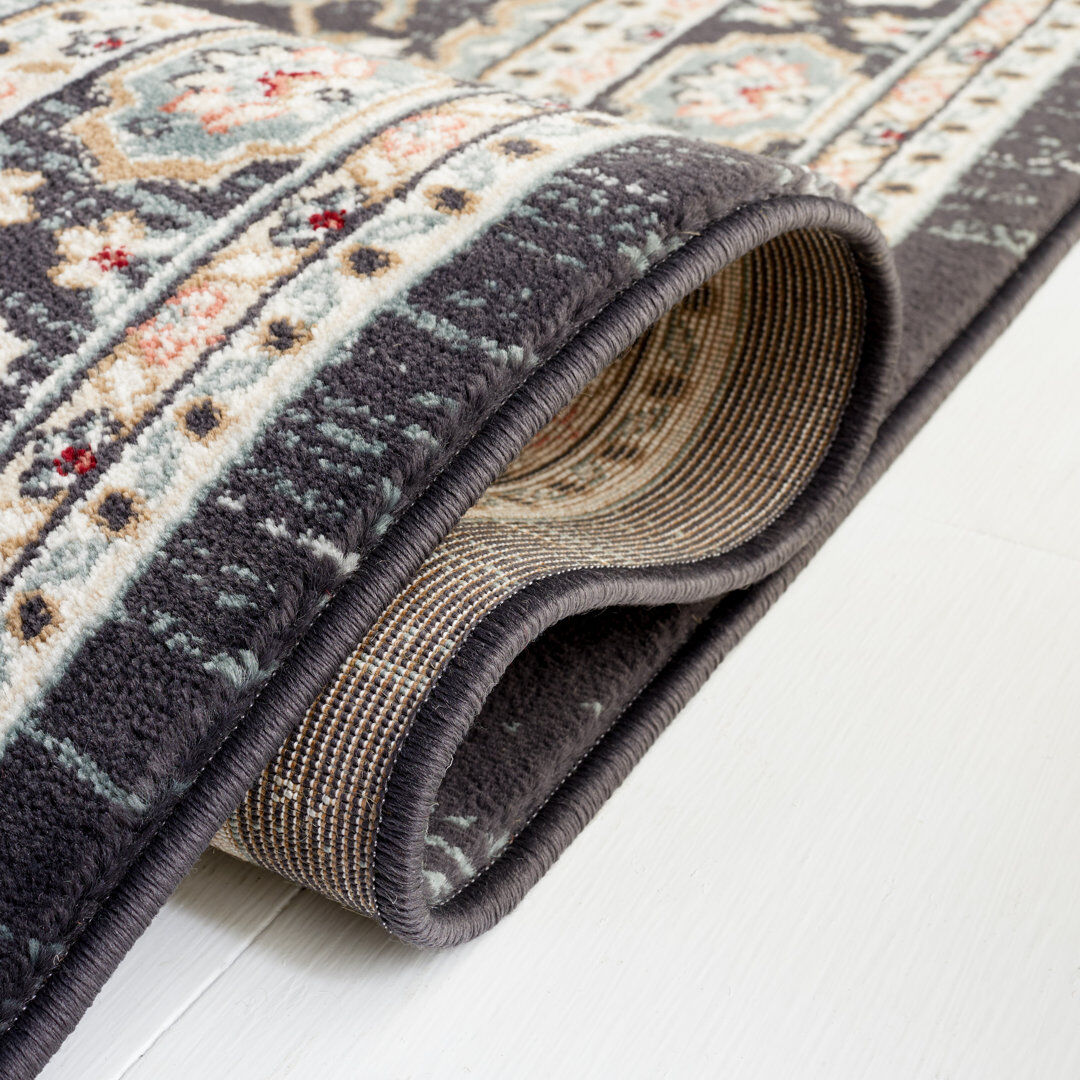 Latitude Vive Lyndhurst Oriental Area Rug In Anthracite / Teal Teal;Anthracite Rectangle 119.38 x 304.8cm