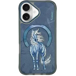 Nimmy Case Magnetic Fantasy Animal MagSafe for iPhone 16 blue (Apple iPhone 16), Smartphone Hülle, Blau