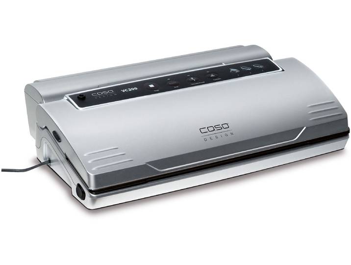 CASO Vakuumierer VC 200 , silber (silberfarben), B:38,4cm H:9,5cm T:24,4cm, Vakuumierer, Rollenbreite max. 30 cm bei beliebiger Länge, Vakuumierer
