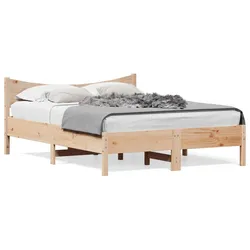 vidaXL Massivholzbett ohne Matratze 135x190 cm Kiefernholz