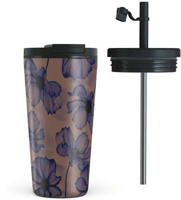 Burga Termokop m. Låg & Sugerør - 500ml - Velvet Night