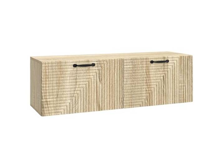 KUPTYERFG Wandmontierter TV-Schrank Sonoma-Eiche 98x31x30 cm Schwebendes Lowboard für Wohnzimmer und Schlafzimmer, schafft Bodenfreiheit und Ordnung dank zwei klappbarer Türen.