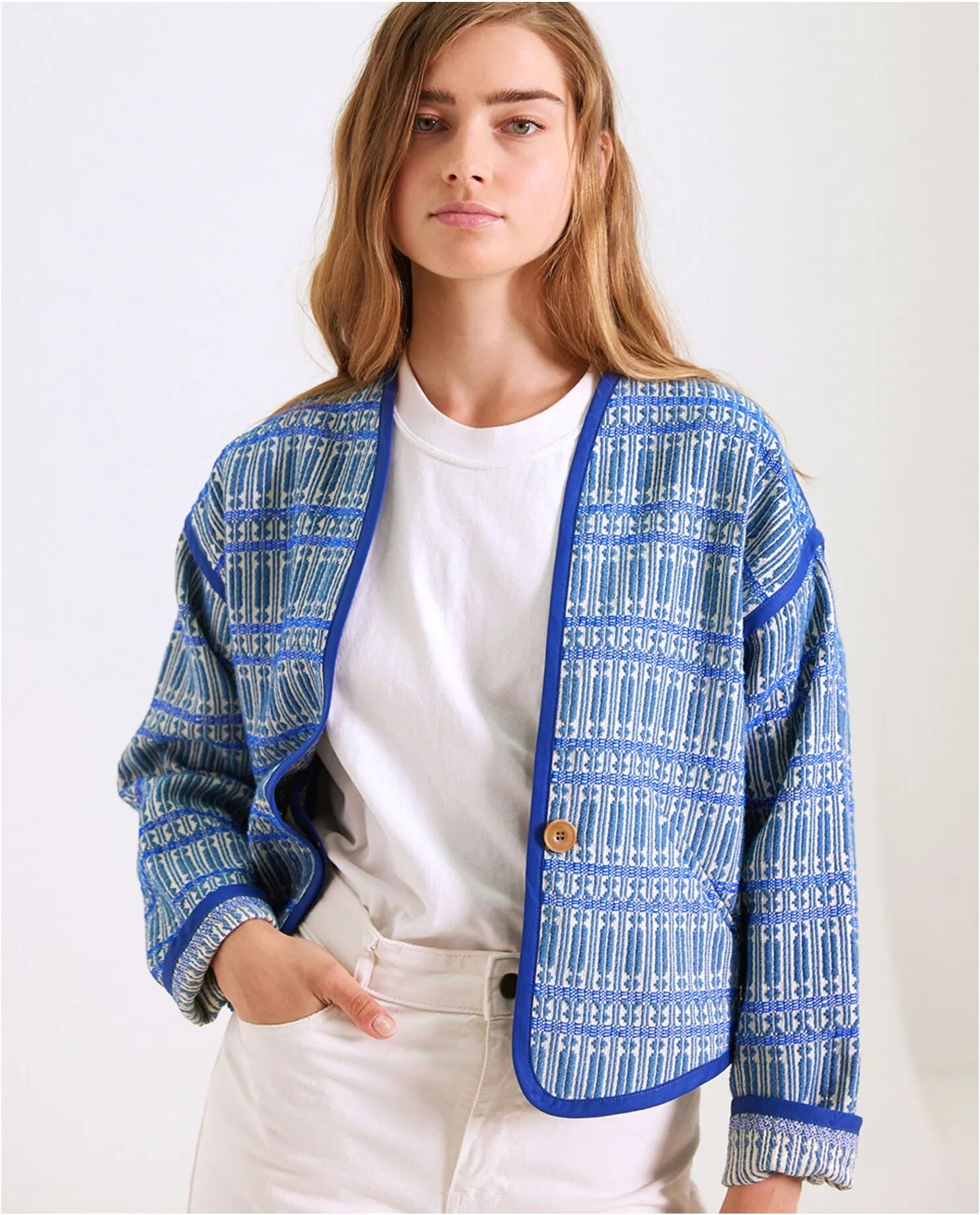 Sacrécoeur Veste Daria Jacquard Bleu L