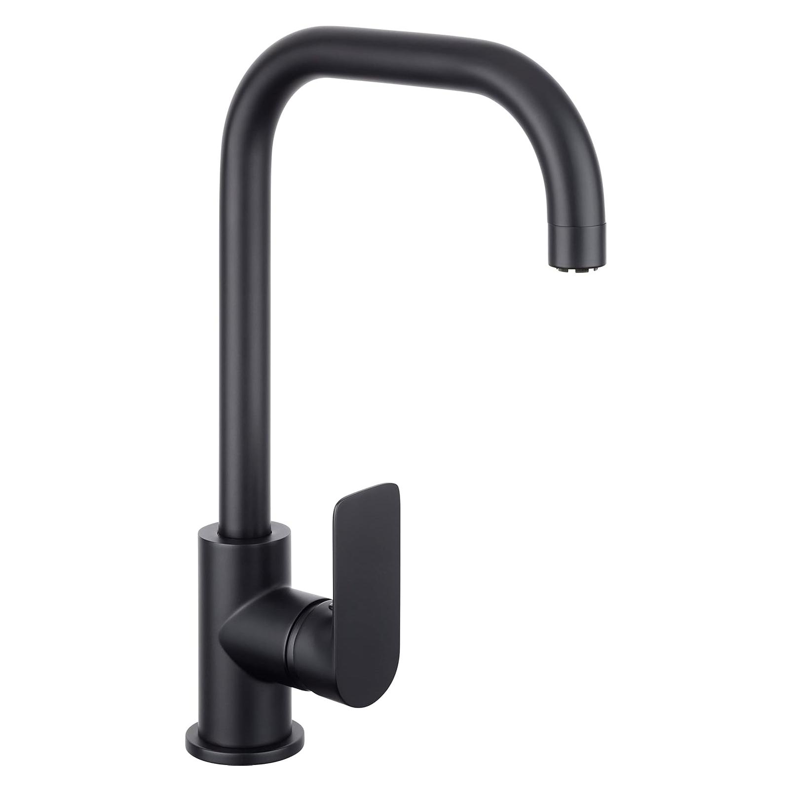 Cornat Black Edition - Noir Round Einhebelarmatur mit hohem, schwenkbarem Auslauf (NERS52)