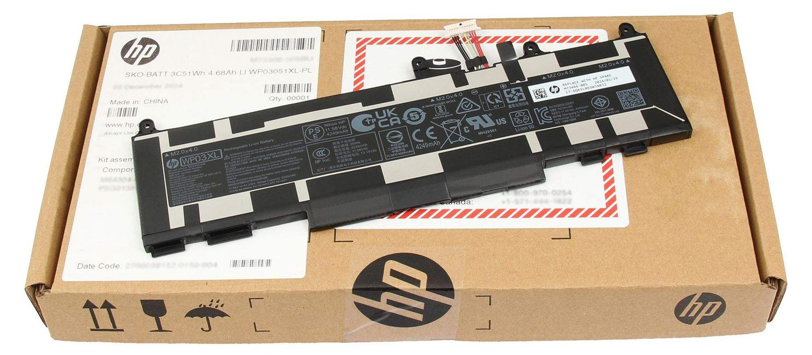 HP SMP WP03051XL Laptopbatterij - Lithium-ion