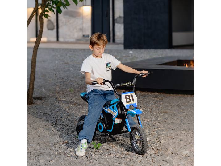 AIYAPLAY Moto Électrique Enfant 24V 250W Bleu Ø30,5cm