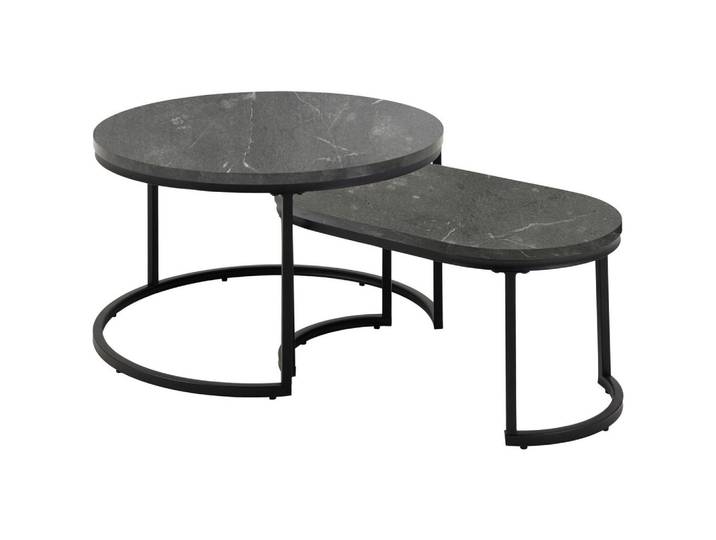Mid.you Couchtisch Spiro, Anthrazit, Metall, rund, eckig, 42x70x70 cm, Wohnzimmer, Wohnzimmertische, Couchtische, Couchtische rund