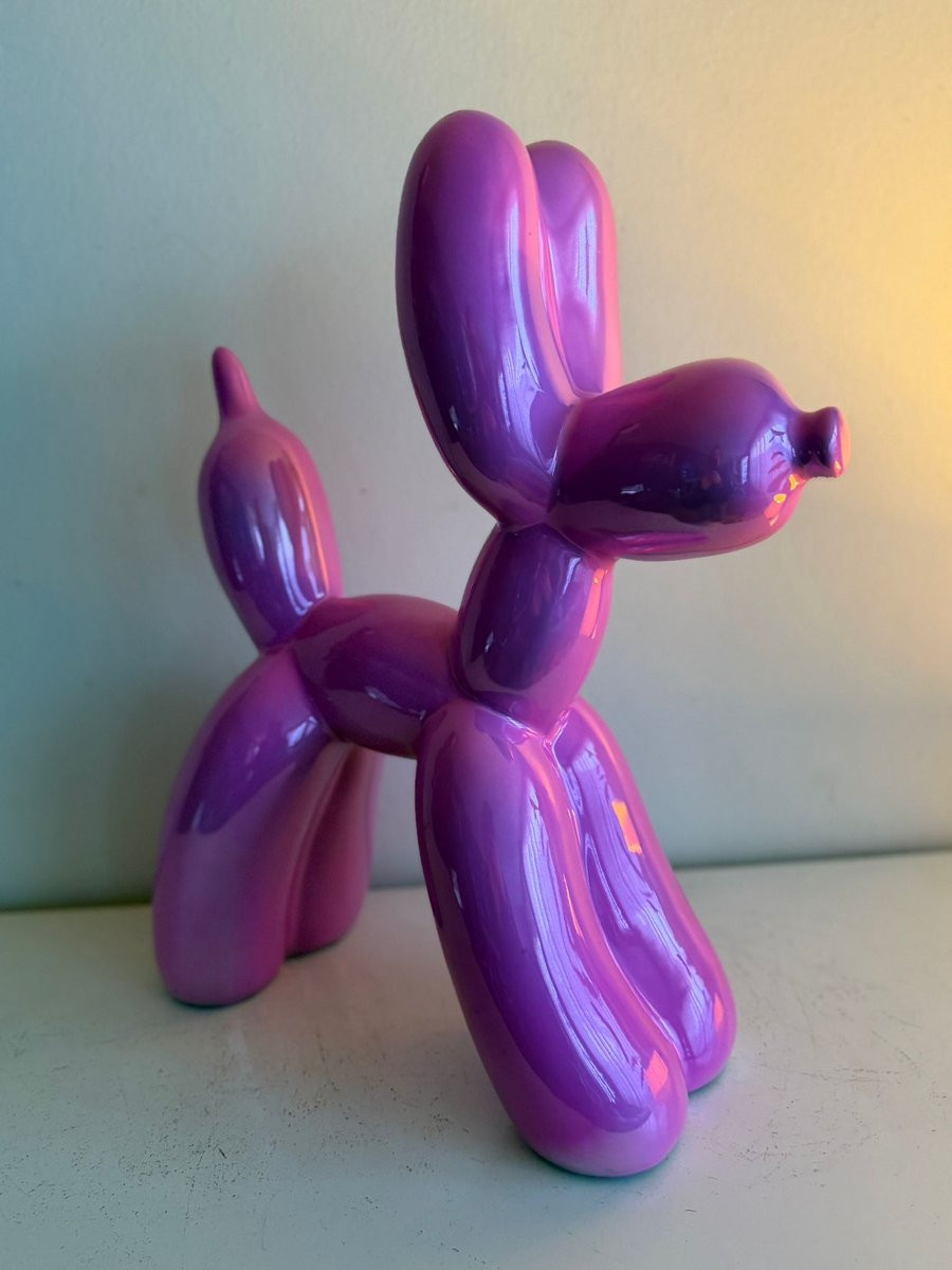 Goodyz Ballon hond Keramiek Glanzend Roze Hoogte: 50 cm