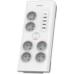 Philips, Steckdosenleiste, SPN7060WA/60 (6x, CEE 7/3, CEE 7/4, 2 m)