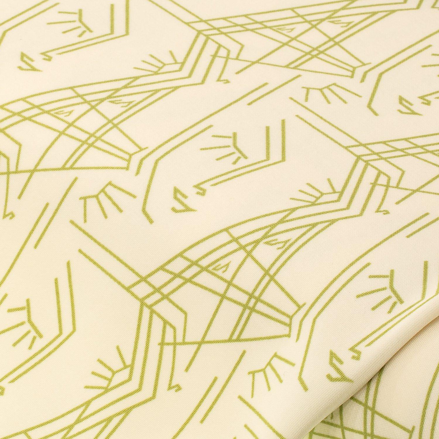 Scuba-Jersey "Grafisch", creme/grün