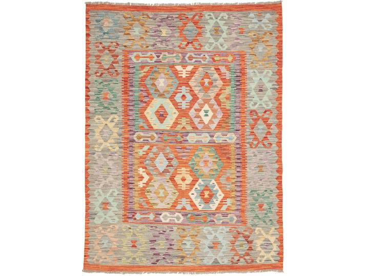 Kelim Afghan Teppich 147x199 Handgewebt Orientteppich Wolle