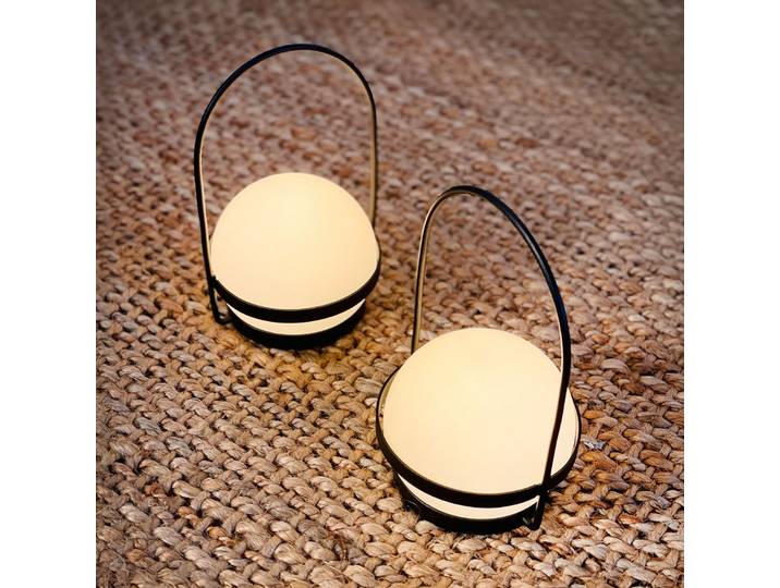 Lanterne LED rechargeable Summer, 2 pièces, noir - Dyberg Larsen - Terrasse - Moderne - Métal - Boule