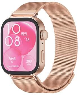 Everyday Crate MIJOBS Huawei Watch Fit 3 Milanese Magnetic Watch Band Stainless Steel Replacement Strap rose Gold