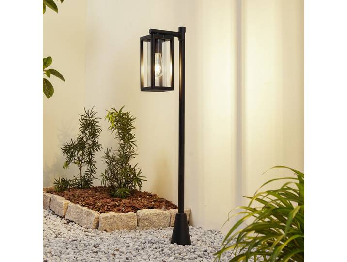 Siveta 1 Lampadaire de Parc H100 Noir - Lucande - Terrasse - Moderne - Aluminium - Angulaire