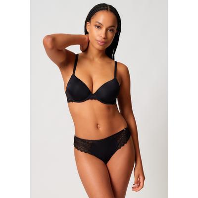 Schalen-BH SKINY "Initialace", Damen, Gr. 90, Cup B, schwarz, Obermaterial: 85% Polyamid, 15% Elasthan. Cups: 100% Polyester. Spitze: 90% Polyamid, 10% Elasthan, unifarben, normal, BHs Schalen-BH, Seiten und Unterbrust aus Spitze, gepolstert