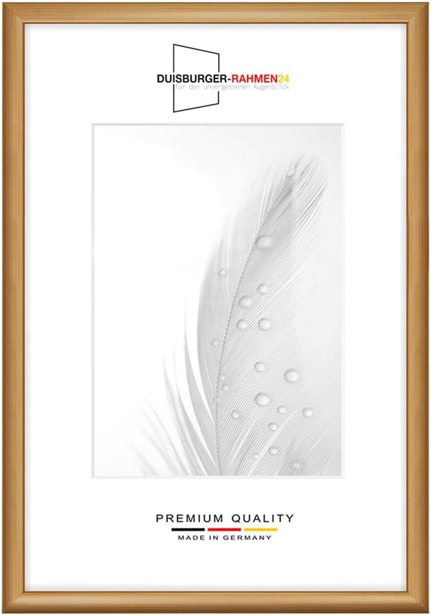 Smal Houten Fotolijst Vierkant 10x10 cm in Rustiek Goud met Anti-Reflecterend Glas
