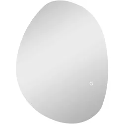 70 x 50 cm Asymmetrischer Badspiegel mit LED-Licht, Anti-Beschlag-Funktion