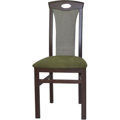 4-Fußstuhl, grün (grün, nussbaum nachbildung, grün), B:45cm H:95cm T:48cm, HOFMANN LIVING AND MORE, Stühle