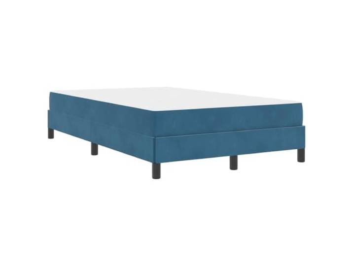 PUGYNBK Boxspringbett, Dunkelblau, 120 x 190 cm, mit Matratze Lattenrost aus Holz, Taschenfederkerne, mittlere Festigkeit, Stoffbezug, Innengebrauch