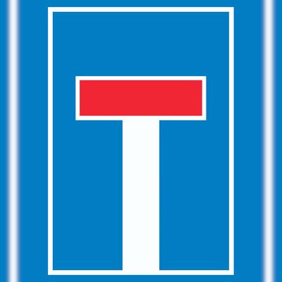 HB-Druck Sackgasse Schild A1 Rückseite selbstklebend
