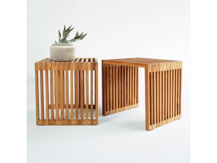 More2Home Beistelltisch Linea Teak massiv 40 x 40 cm