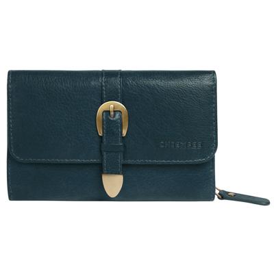 Geldbörse CHIEMSEE "CHIEMSEE Damen echt Leder", Damen, blau, Leder, leicht glänzend, unifarben, Kleinlederwaren, echt Leder