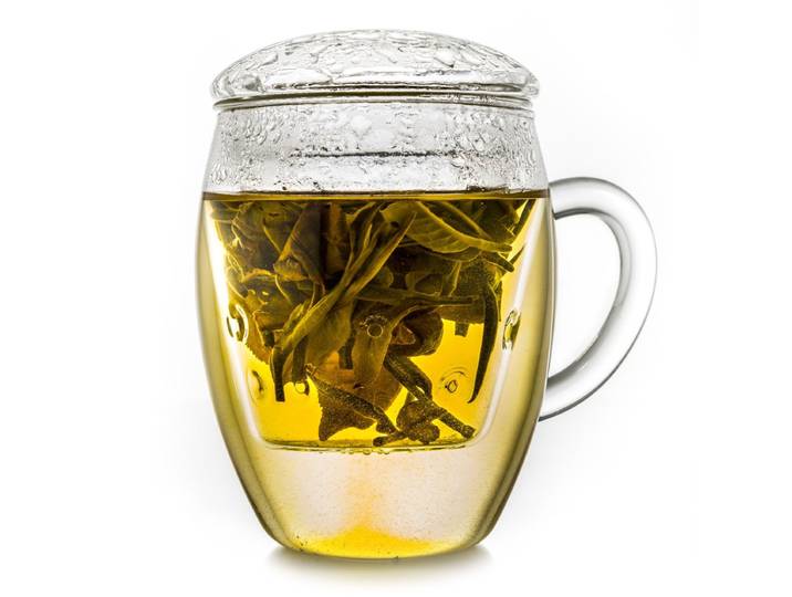 Creano theeglas all in one\, grote theekop met glazen filter en deksel\, 400ml een ideale theezetter