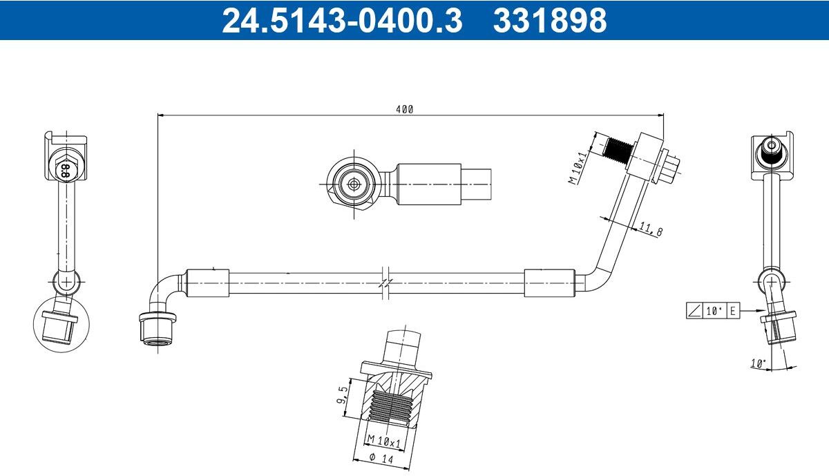 Tuyau de frein ATE 24.5143-0400.3