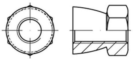 Artikel 88118 A 1 Diebstahlhemmende Muttern ,Abreißmuttern - Abmessung: M10 x 8 VE = K(25 Stück) ; Industrial Quality Supplies (881189100100000)
