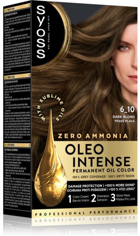 Syoss Oleo Intense coloration cheveux permanente à l'huile teinte 6_10 Dark Blond 1 pcs